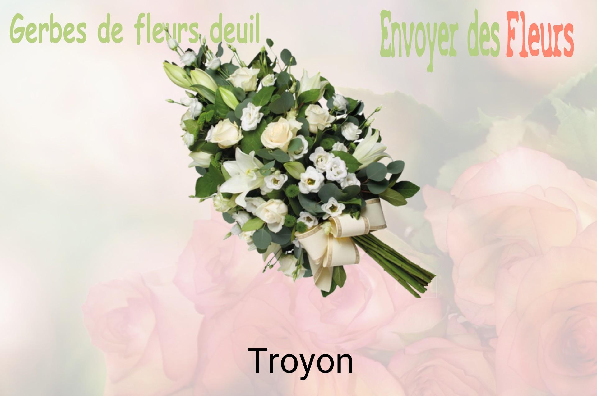 Gerbe de fleurs de deuil livrée à Troyon